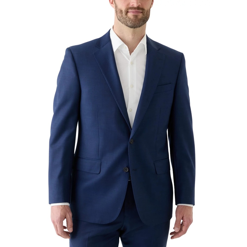 B By Brooks Brothers Men's Blue Classic-Fit Stretch Wool Suit Jacket Size 54R